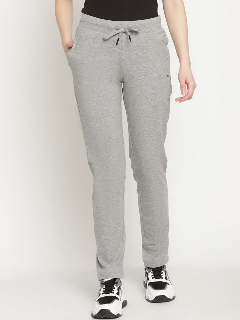 

Madame Women Grey Solid Cotton Track Pants