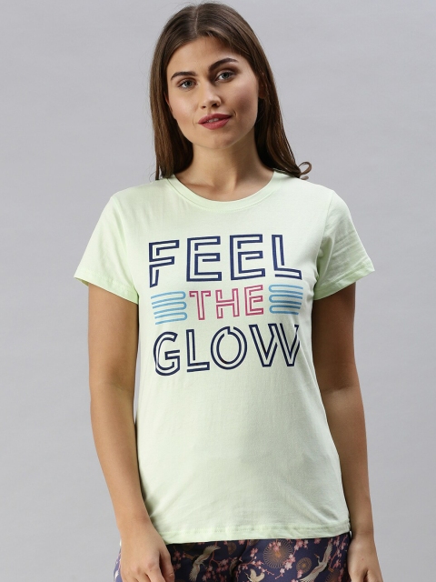 

Kryptic Women Green Printed Pure Cotton Lounge T Shirt