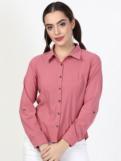 

V2 Value & Variety Women Purple Solid Cotton Regular Fit Casual Shirt