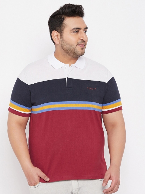 

AUSTIVO Men Multicoloured Colourblocked Applique T-shirt, Multi