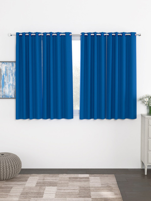 

Story@home Blue Set of 4 300 GSM Black Out Window Curtain