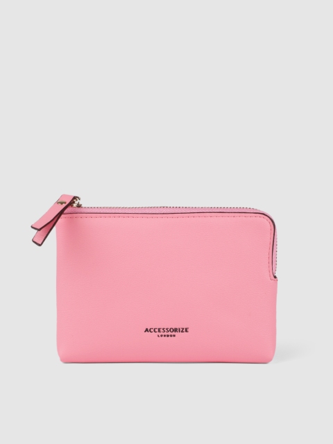 

Accessorize Women Pink PU Card Holder