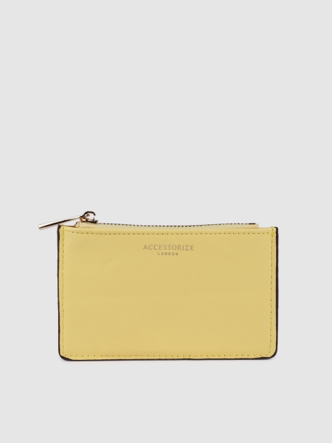 

Accessorize Women Yellow PU Card Holder