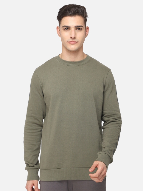

hummel Men Olive Green Pure Cotton Sweatshirt