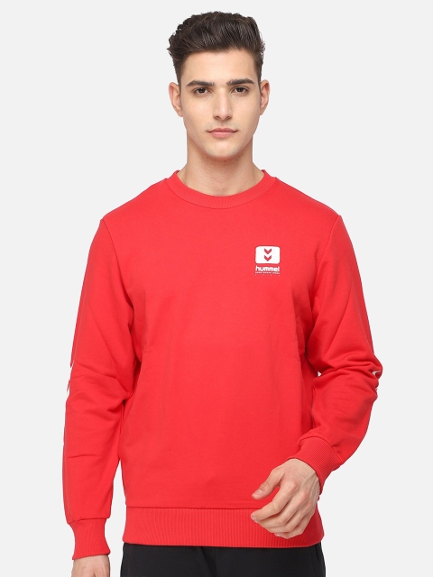 

hummel Men Red Pure Cotton Sweatshirt