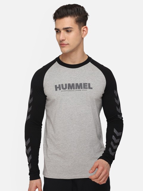 

hummel Men Grey & Black Colourblocked T-shirt