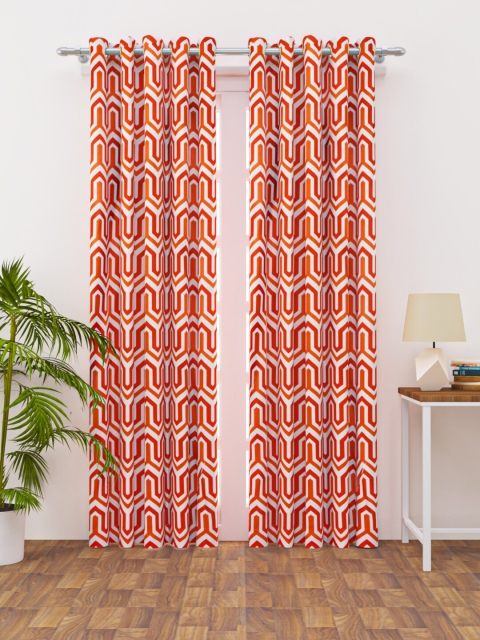 

HAPPY HUES Rust Printed Long Door Curtain