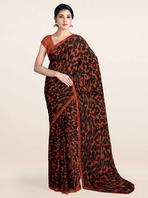 

Pothys Brown & Rust Abstract Printed Saree