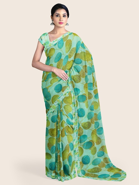 

Pothys Green & Blue Printed Saree
