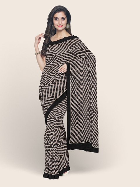 

Pothys Black & Grey Printed Saree