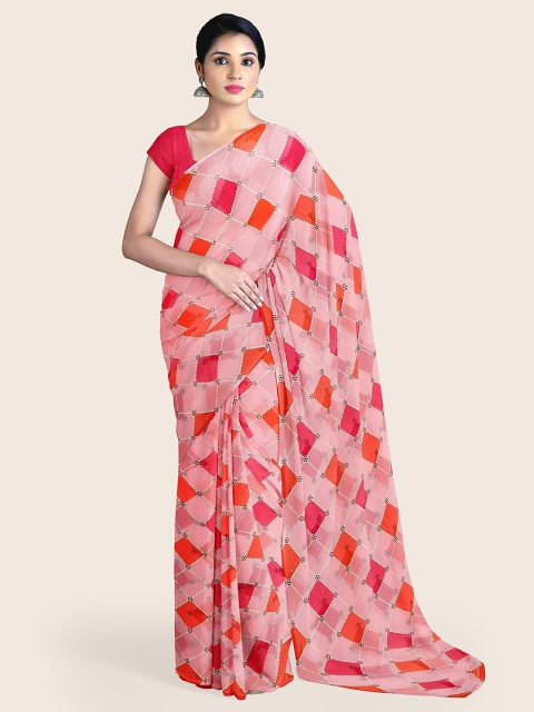 

Pothys Pink & Red Printed Saree