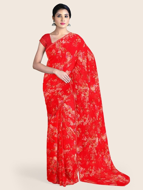 

Pothys Red & Pink Floral Saree
