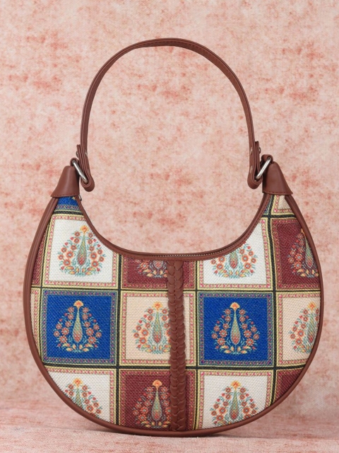 

ZOUK Multicoloured Vegan Leather Ethnic Motifs Shopper Hobo Bag, Multi