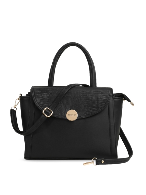 

Exotic Black PU Structured Handheld Bag