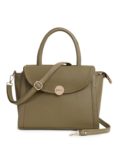 

Exotic Olive Green PU Structured Handheld Bag