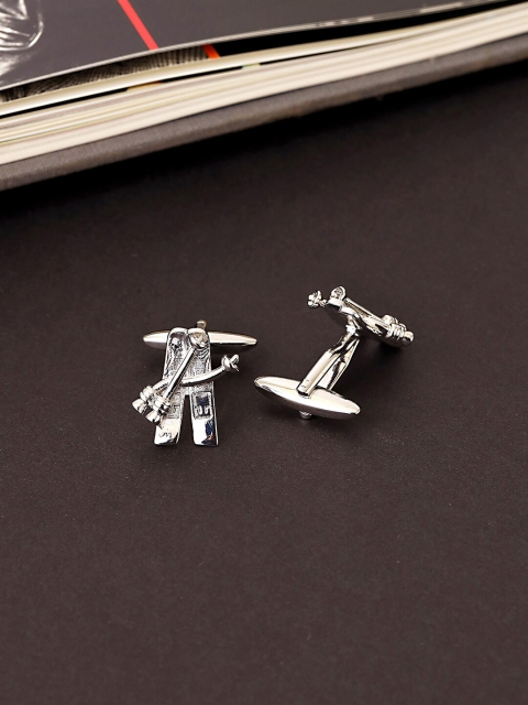 

shaze Silver-Toned Quirky Cufflink