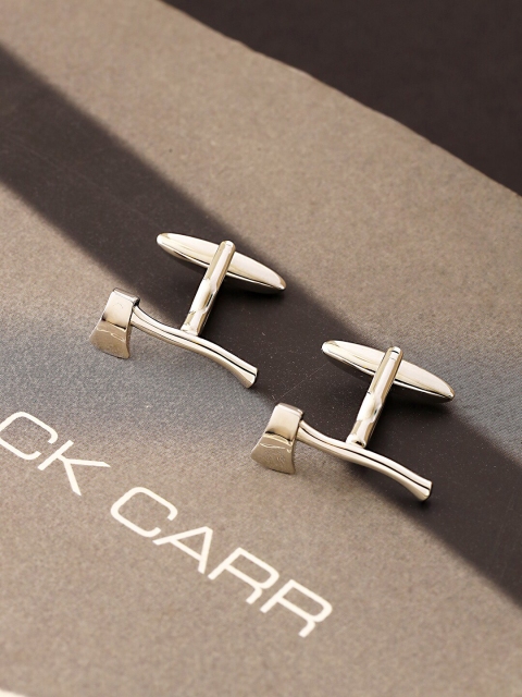 

shaze Men Silver-Toned Axe Cufflinks