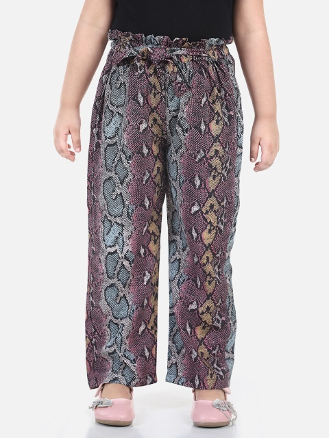 

Cutiekins Girls Purple & Blue Animal Printed Palazzos