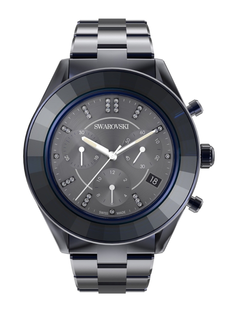 

SWAROVSKI Men Black Dial & Blue Bracelet Style Straps Analogue and Digital Automatic Watch