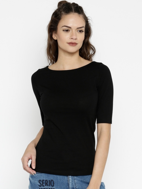 

ONLY Women Black Solid Regular Top