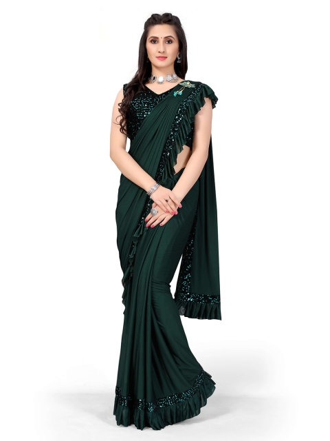 

Viva N Diva Green Sequinned Ready to Wear Saree