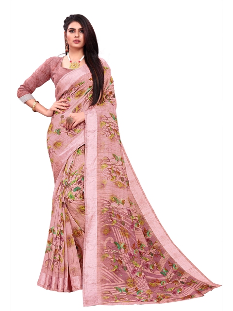 

Viva N Diva Mauve & Green Floral Silk Cotton Ready to Wear Kanjeevaram Saree