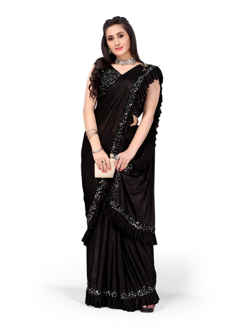 

Viva N Diva Black Embellished Sequinned Saree