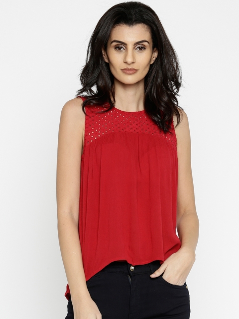 

ONLY Women Red Solid Top