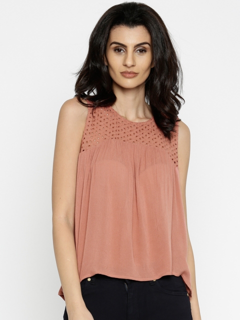 

ONLY Women Mauve Solid Top