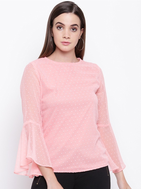 

RIVI Pink Ruffles Net Top