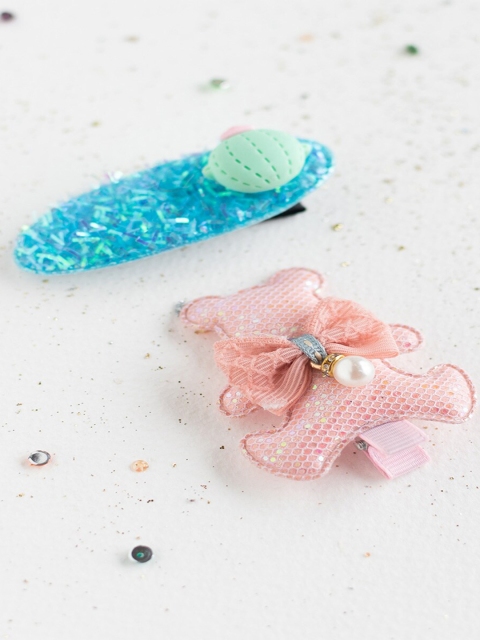

Jewelz Girls Pink & Blue Set of 2 Embellished Alligator Hair Clips