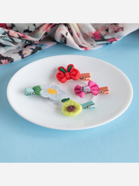 

Jewelz Girls Set Of 4 Embellished Alligator Hair Clip, Red