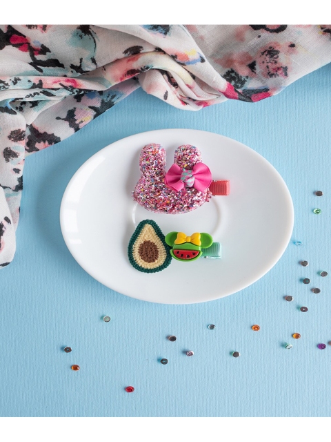 

Jewelz Girls Green & Pink Set of 2 Alligator Hair Clip