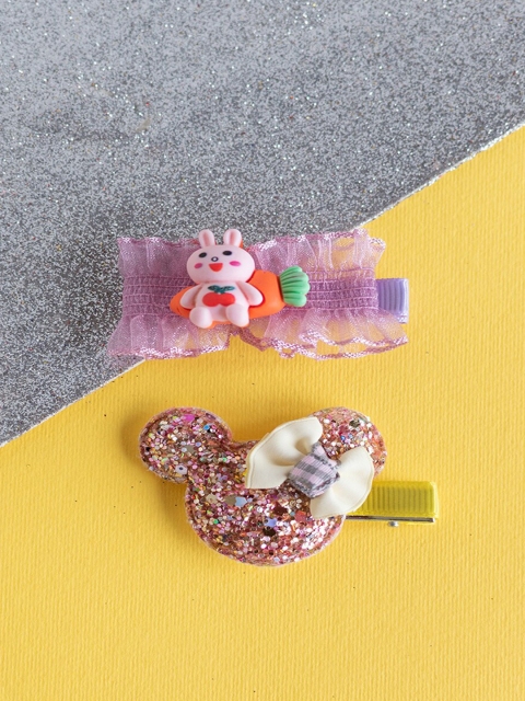 

Jewelz Girls Yellow & Purple Set of 2 Embellished Alligator Hair Clip
