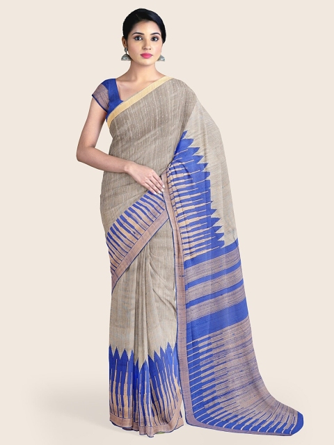 

Pothys Grey & Blue Woven Design Zari Jute Silk Saree