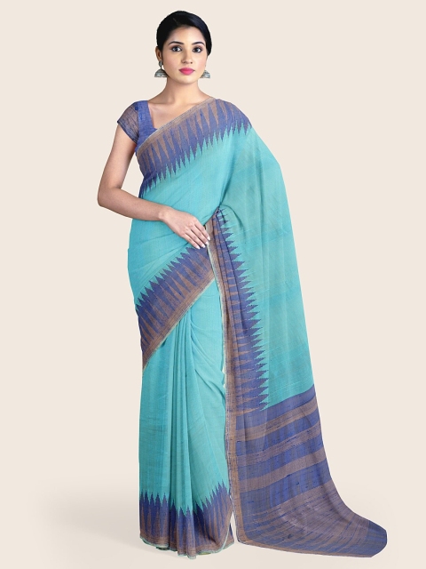 

Pothys Blue & Grey Jute Silk Saree