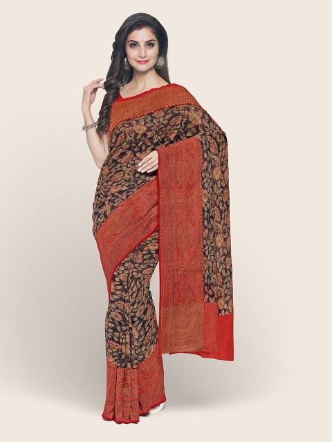 

Pothys Blue & Red Kalamkari Printed Cotton Saree