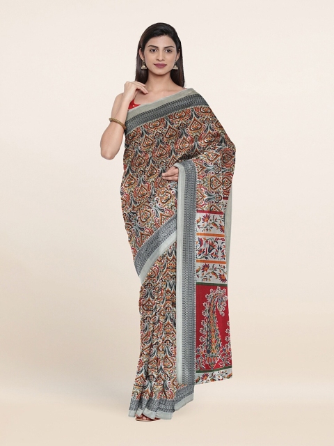 

Pothys Multicoloured Floral Printed Cotton Blend Saree, Multi