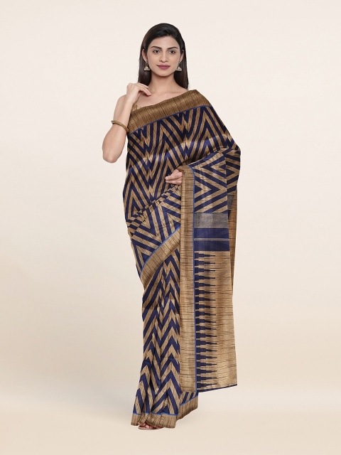 

Pothys Blue & Beige Abstract Printed Cotton Blend Saree