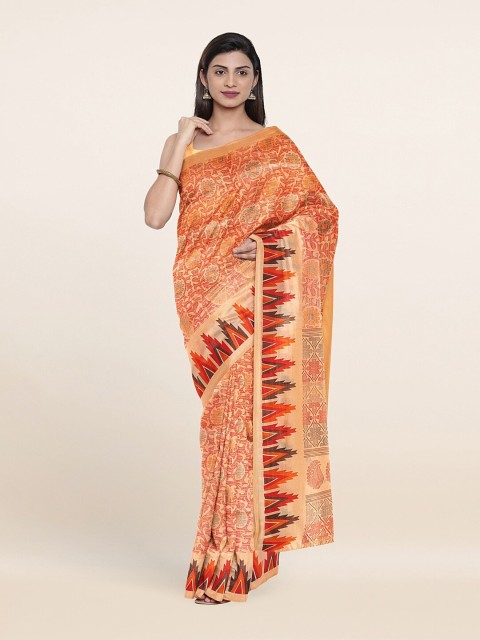 

Pothys Orange & Red Floral Saree