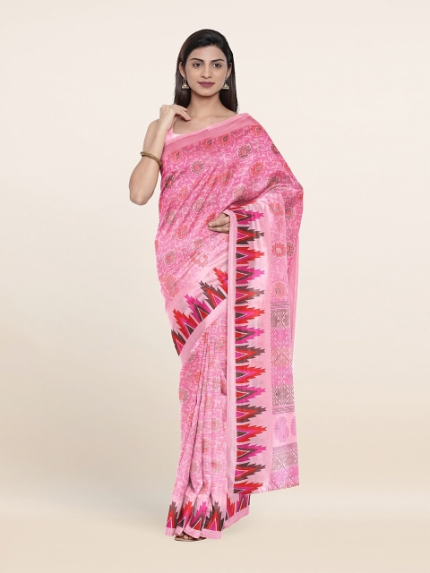 

Pothys Pink & Red Floral Printed Saree