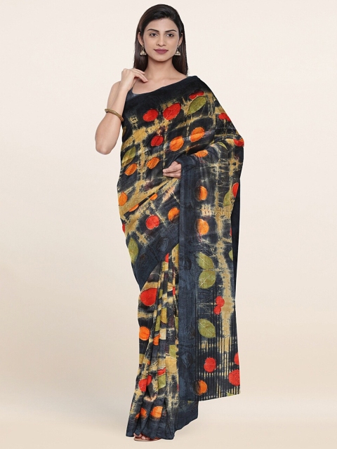 

Pothys Black & Red Cotton Blend Saree