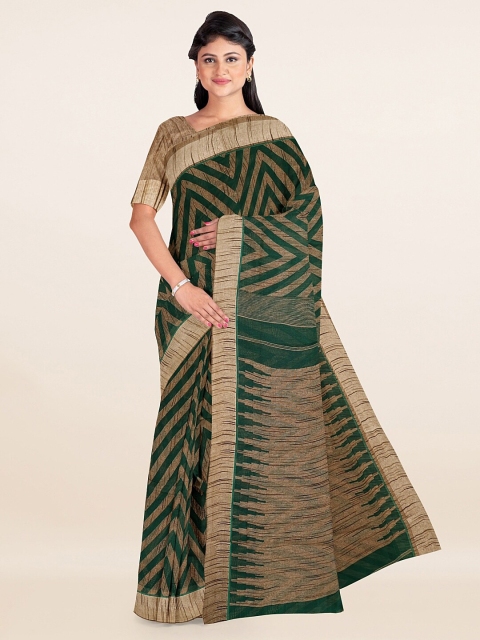 

Pothys Green & Beige Geometric Printed Saree