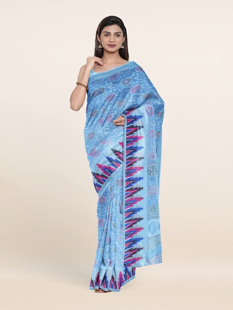 

Pothys Blue & Pink Ethnic Motifs Saree