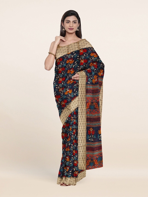 

Pothys Blue & Red Floral Printed Saree