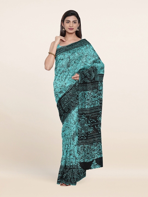 

Pothys Blue & Black Printed Pure Cotton Saree