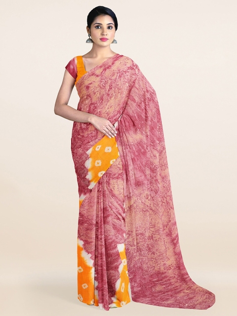 

Pothys Mauve & Yellow Bandhani Pure Cotton Saree