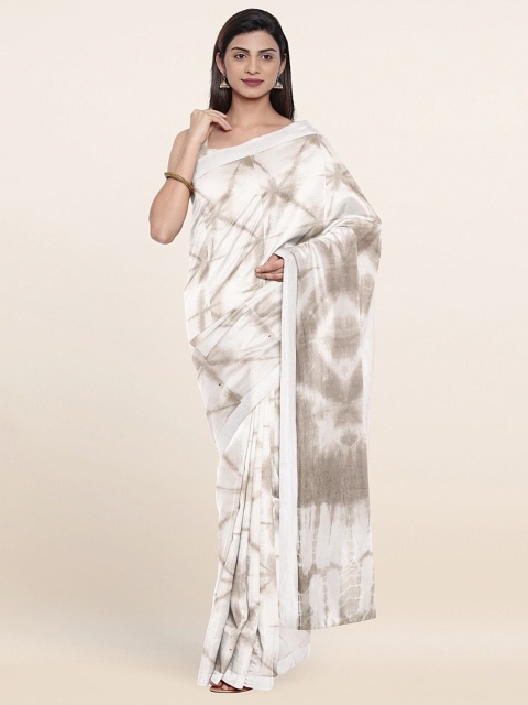 

Pothys Off White Tie & Dye Printed Pure Cotton Saree