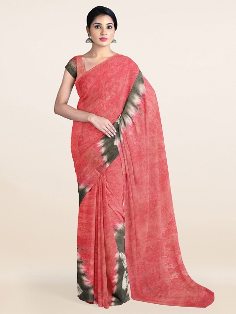 

Pothys Pink & Black Bandhani Pure Cotton Saree