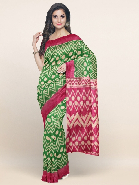 

Pothys Green & Magenta Pure Cotton Saree